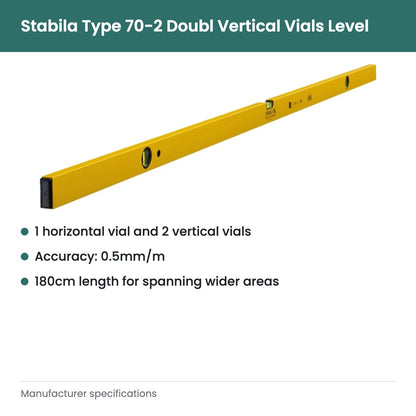 Stabila Type 70-2 Doubl Vertical Vials Level - key features