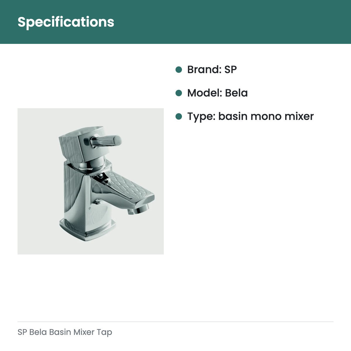 SP Bela Basin Mixer Tap - specifications