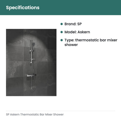 SP Askern Thermostatic Bar Mixer Shower - specifications