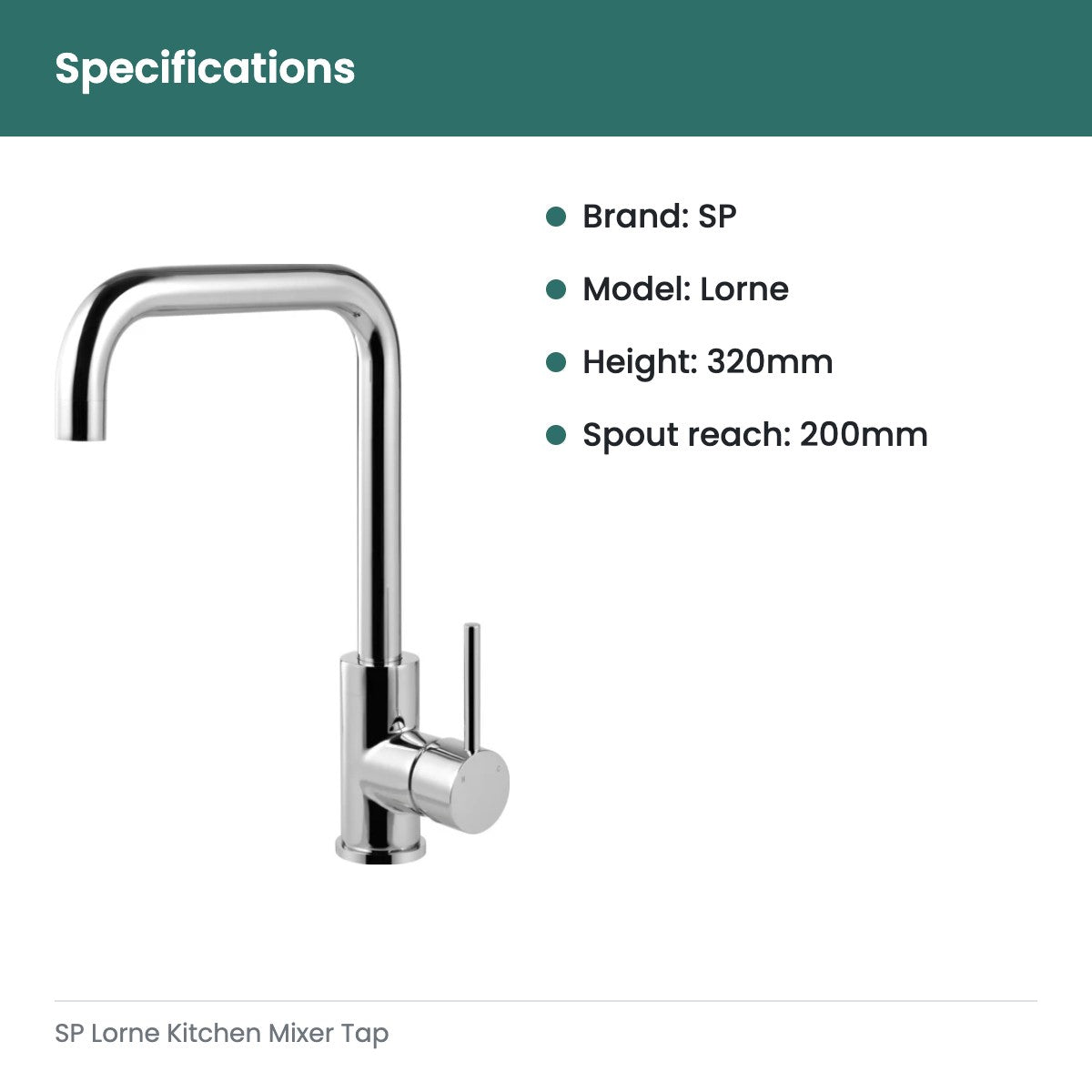 SP Lorne Kitchen Mixer Tap - specifications