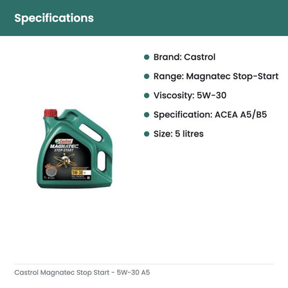Castrol Magnatec Stop Start - 5W-30 A5 - specifications