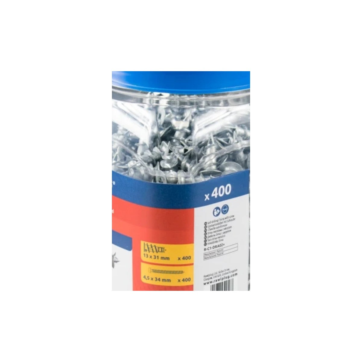 Rawlplug Metal Self Drill Fixing Plasterboard Plug - close-up