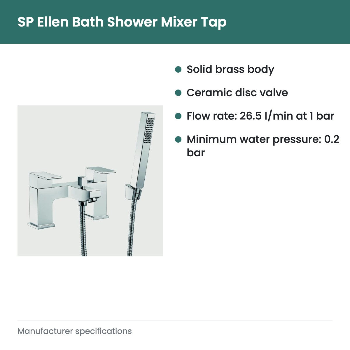 SP Ellen Bath Shower Mixer Tap - key features