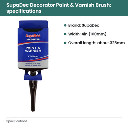 SupaDec Decorator Paint & Varnish Brush 4"/100mm - specifications